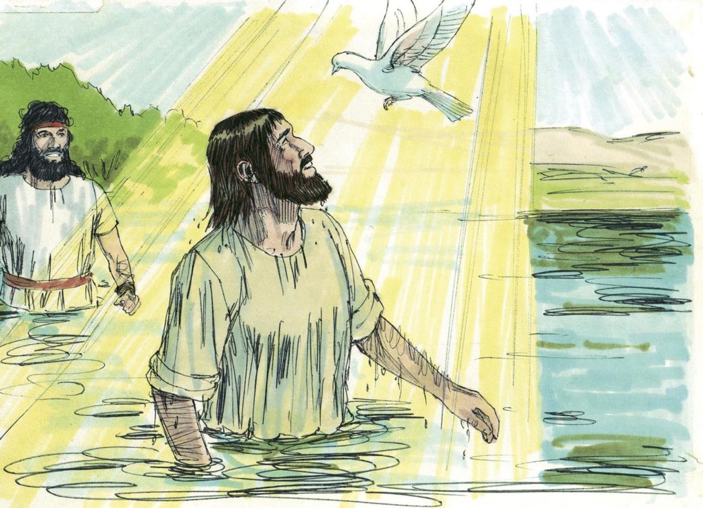 Jesus was baptized by John the Baptist in the Jordan River.